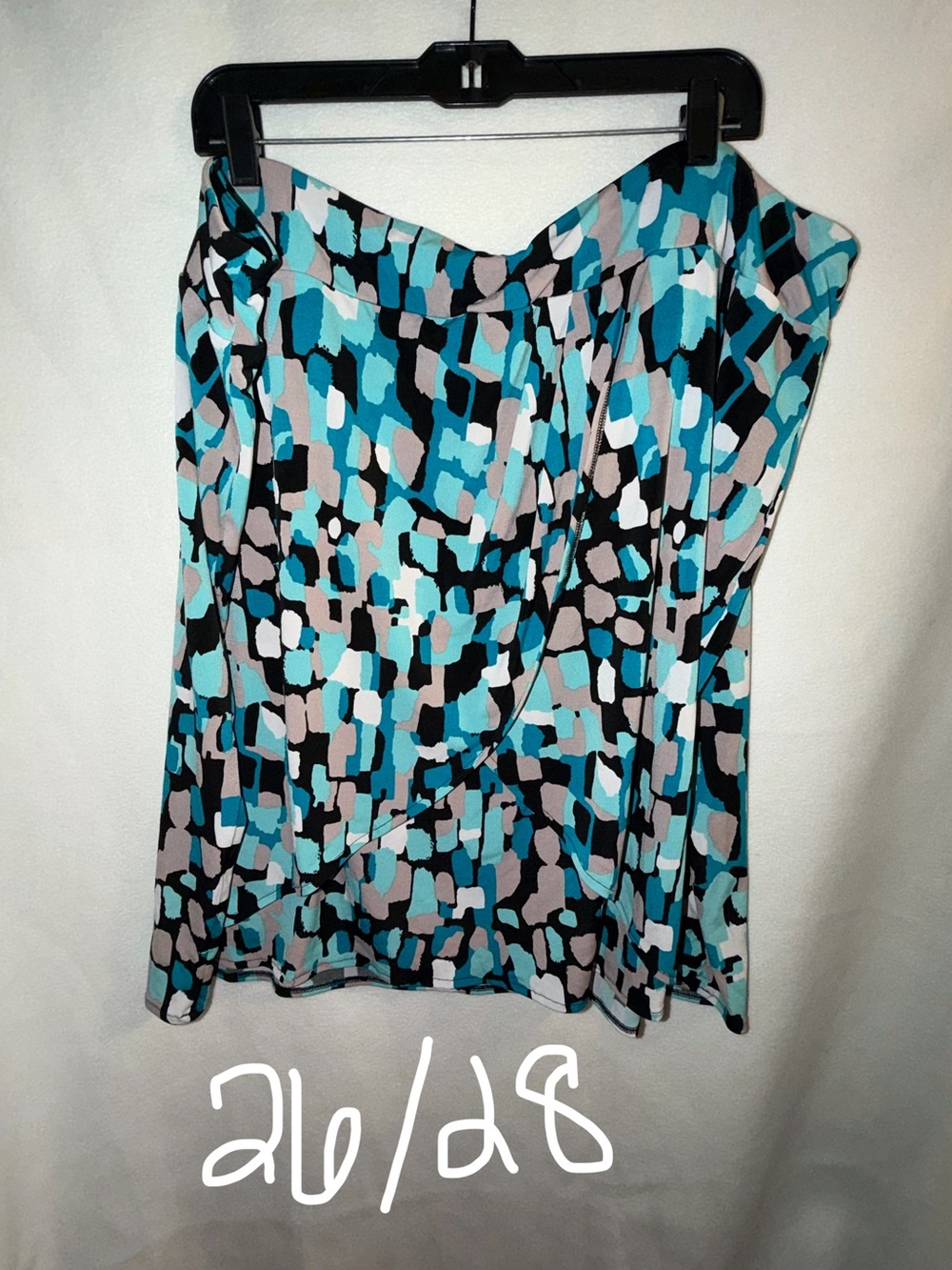Women’s Abstract Print skirt Turquoise and Black